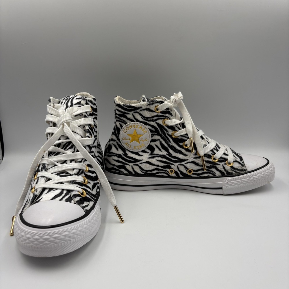Converse Chuck Taylor All Star Shoes Mens Size 5 Black Zebra High Top Sneakers